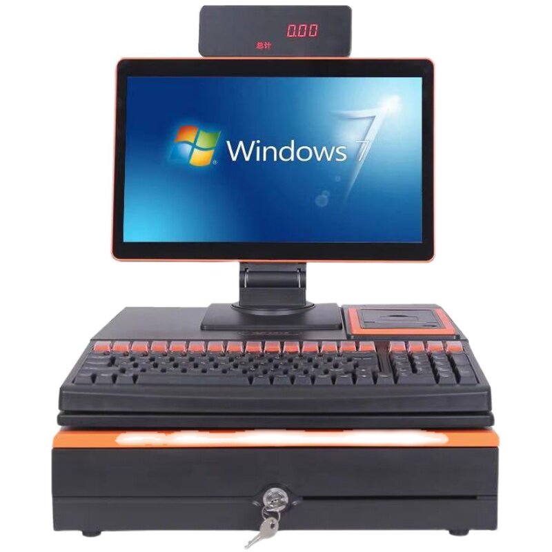 收银机超市便利店小型一体机扫码收银台电脑扫码机农资商用收款机