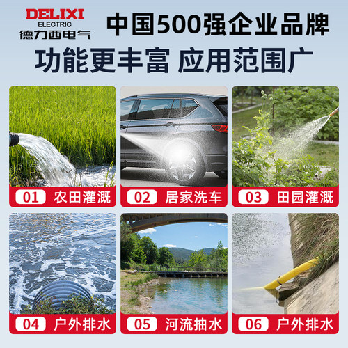 德力西直流抽水泵潜水泵12v24v48v小型机家用自吸高扬程农用灌溉 - 图1
