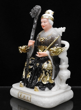 新款汉白玉黑老太太神像佛像12寸19寸玉石黑妈妈神像佛像