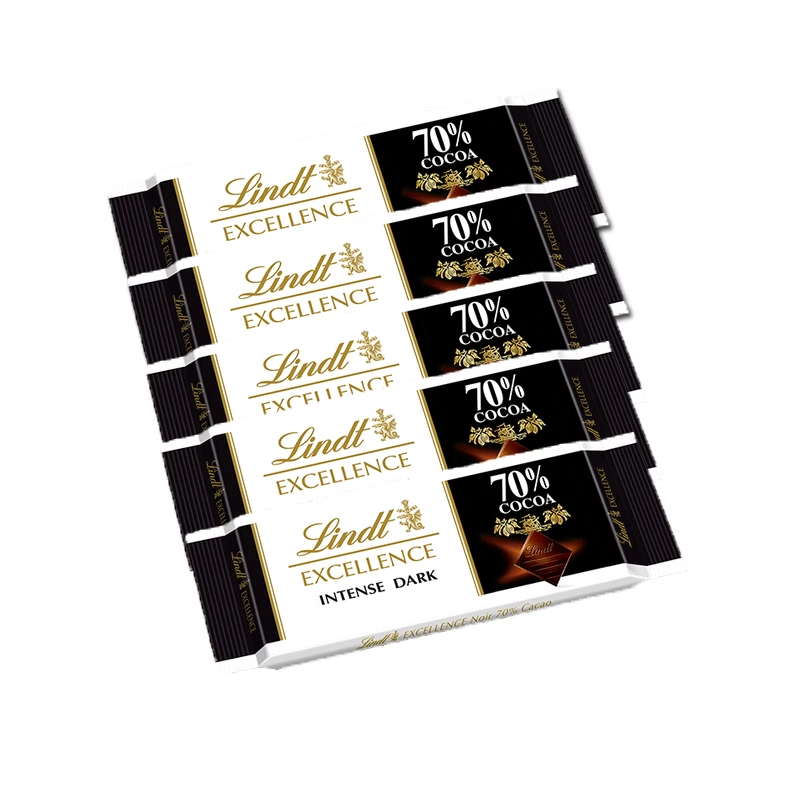 Lindt瑞士莲黑巧克力70%78%特醇排块可可黑巧克力35g*5块纯可可脂