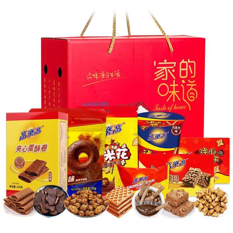 高乐高新年零食礼盒910g夹心饼干蛋卷糕点过年送礼年货零食大礼包,淘宝优惠券,粉丝福利购,淘宝优惠卷