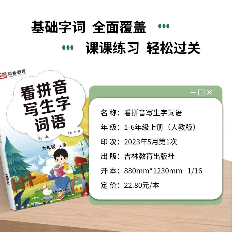 2025 看拼音写词语写生字词语练习二年级上册三年级上写汉字 四五六年级一年级语文字词专项训练积累与活页天天默写能手天天练