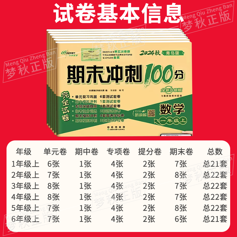 2025春新青岛版六三制小学数学期末冲刺100分一二三四五六年级上册下册试卷测试卷全套同步训练配套活页单元卷名校真题一百分山东