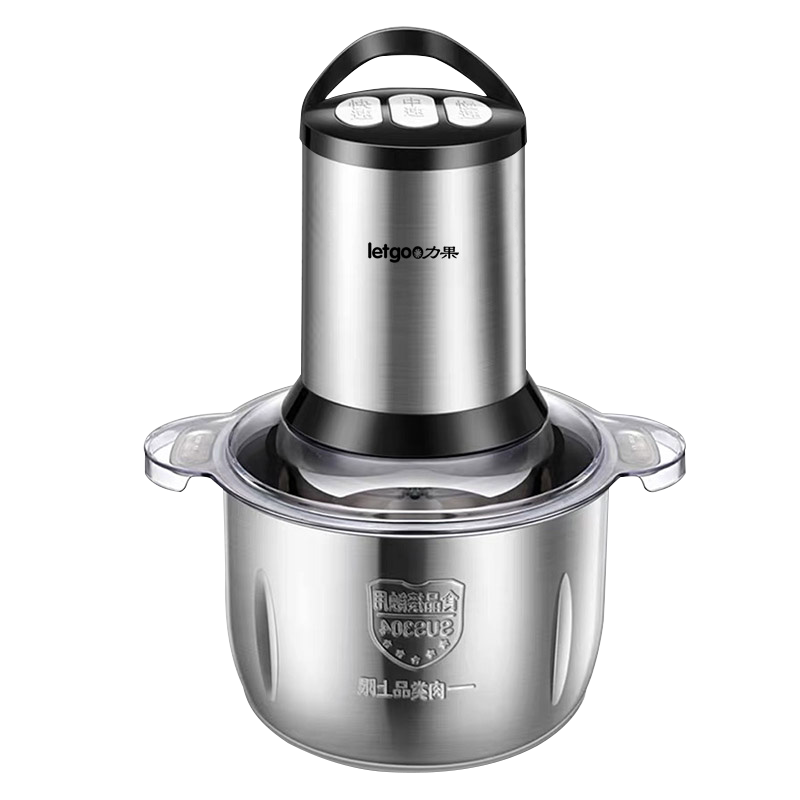 力果绞肉机3升大容量家用大功率304不锈钢打辣椒蒜蓉碎菜绞馅料机