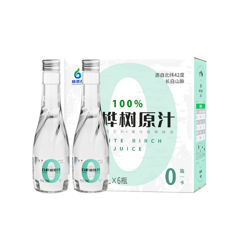 林源春白桦树汁植物饮料100%白桦树原汁植物饮品300ml*15瓶装整箱,淘宝优惠券,粉丝福利购,淘宝优惠卷
