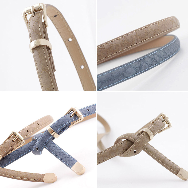 Fashion Thin Snake Belt For Women White Red Ladies Jeans Bel-图1