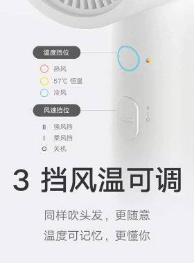 小米米家负离子速干吹风机大风力