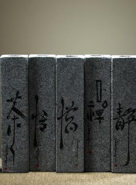 仿真迎客松植物盆栽创意办公室新中式石艺花瓶家居室内装饰摆件