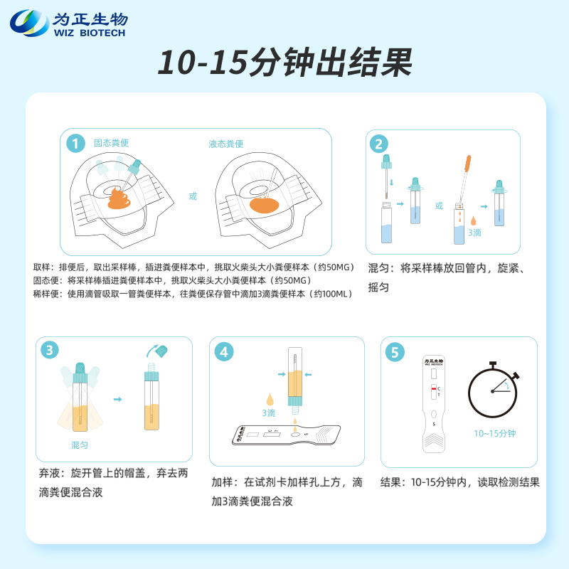 为正生物大便隐血检测试剂盒粪便潜血试纸肠道风险检测消化道早筛 - 图3