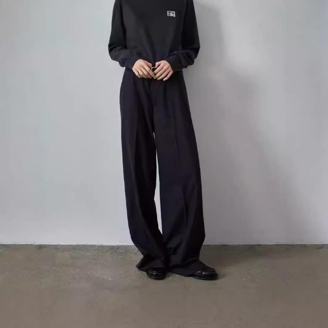 【现货】Rouje Life灰色西装裤女垂感高腰直筒阔腿休闲拖地裤 - 图3