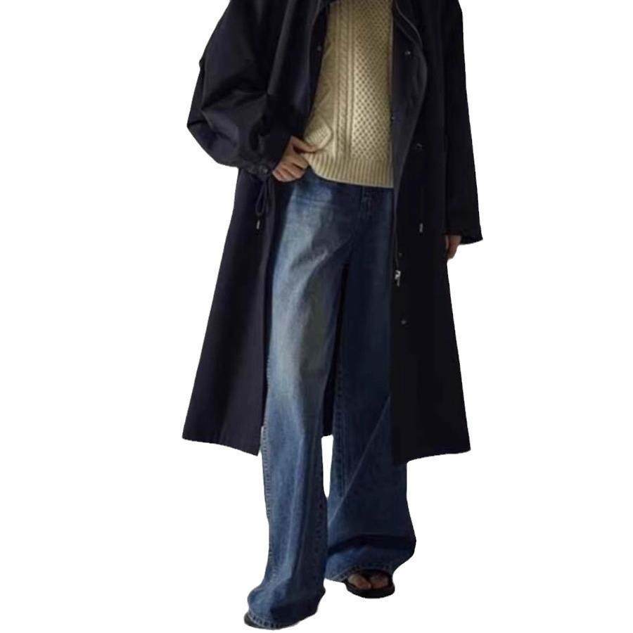 【现货】Rouje Life牛仔裤新款女黑色高腰显瘦显高阔腿裤长裤子,淘宝优惠券,粉丝福利购,淘宝优惠卷