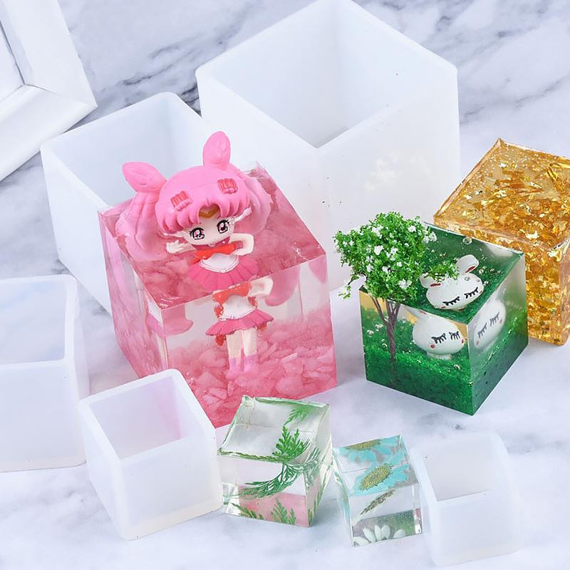 镜面正长方体硅胶模具手工diy制作模具水晶滴胶饰品立体几何模型