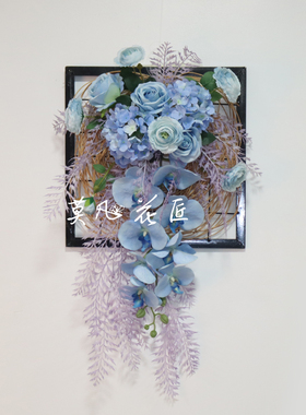 创意墙上仿真花艺壁挂花框墙面装