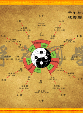 人体经络八卦中医养生装饰画