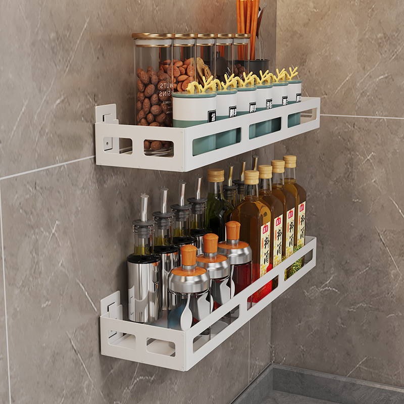 调料壁挂置物架厨房墙上免打孔收纳架浴室洗手间防锈简洁整理储物,淘宝优惠券,粉丝福利购,淘宝优惠卷