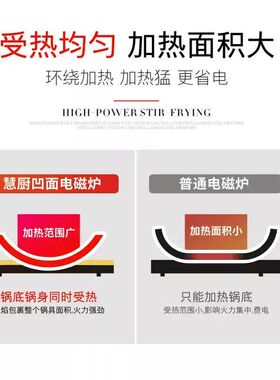 慧厨电磁炉家用商用电磁灶凹面平面大功率多功能爆炒3500瓦电磁炉