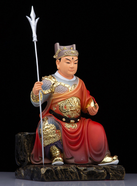 汉白玉华光大帝坐式神像华光马灵官天君元帅现代中式桌面摆件新款