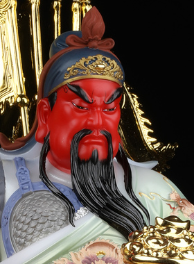 汉白玉关公摆件客厅招财家用武财神关羽佛像关二爷办公司桌面供奉