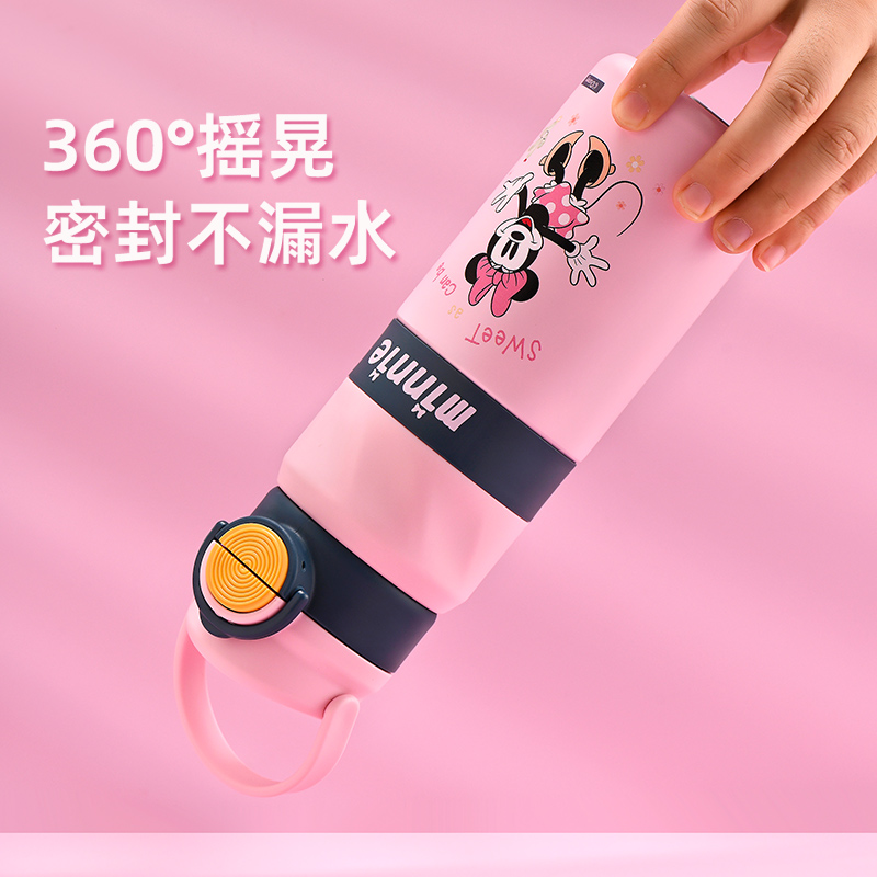 迪士尼儿童保温杯女孩小学生上学专用吸管水杯316不锈钢双饮水壶 - 图3