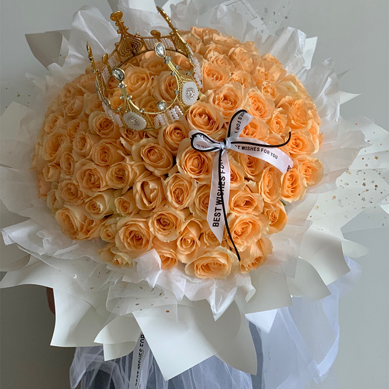 烫金星月纱鲜花花束包花网纱星星月亮纱网红花束配件花店花艺材料 - 图1