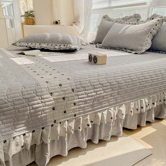 Fully cotton clamped bed cover single piece all season universal flower