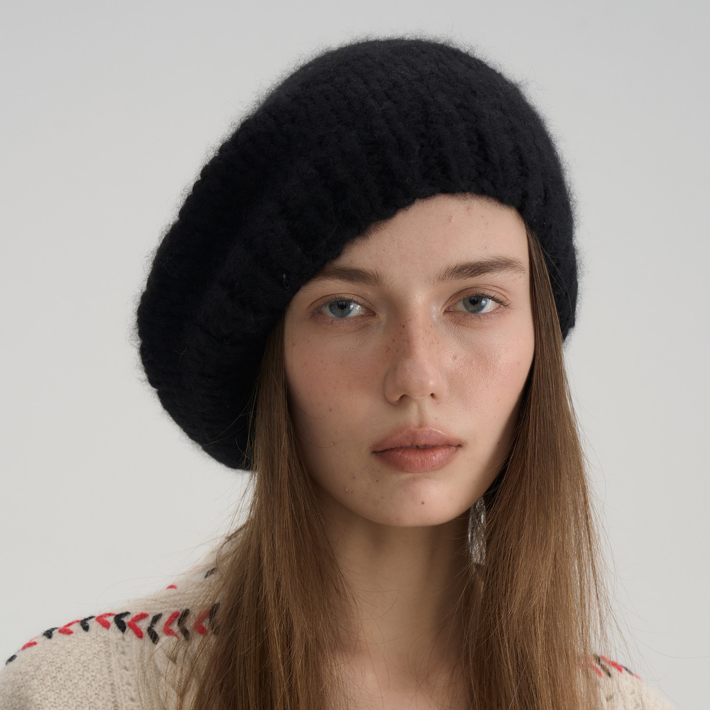 JOJOKUR 法式慵懒康赛妮真丝羊绒手工粗棒针织毛线帽贝雷帽多色,淘宝优惠券,粉丝福利购,淘宝优惠卷