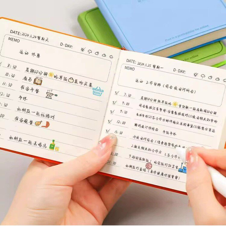 每日计划本高颜值随身便携迷你口袋本方形笔记本时间管理自律打卡