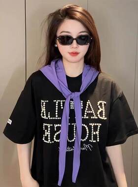 可爱小恶魔系带头巾帽女士2026新款遮阳透气速干包头绑带防晒帽子
