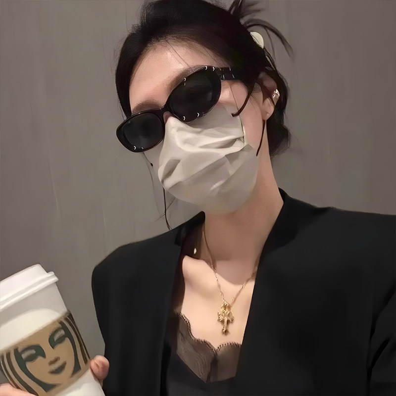 一次性v脸口罩女高颜值蝴蝶莫兰迪护眼角口罩显脸小防护薄款透气