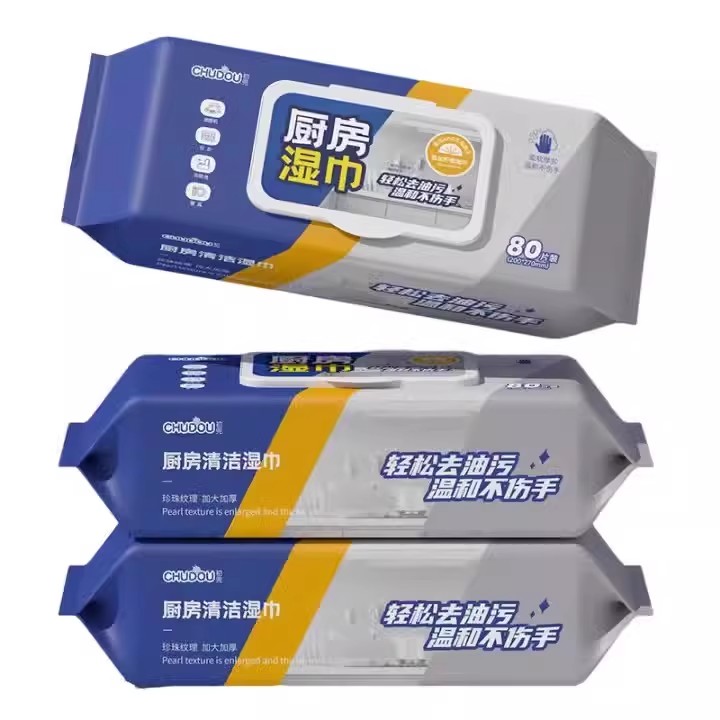厨房清洁湿巾去油污家用油烟机清洁强力去油污湿纸巾加大加厚抹布 - 图2