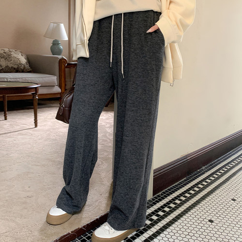 YUZI鱼子软糯休闲裤子大码女装微胖mm直筒显瘦遮肉200斤舒适垂感 - 图2