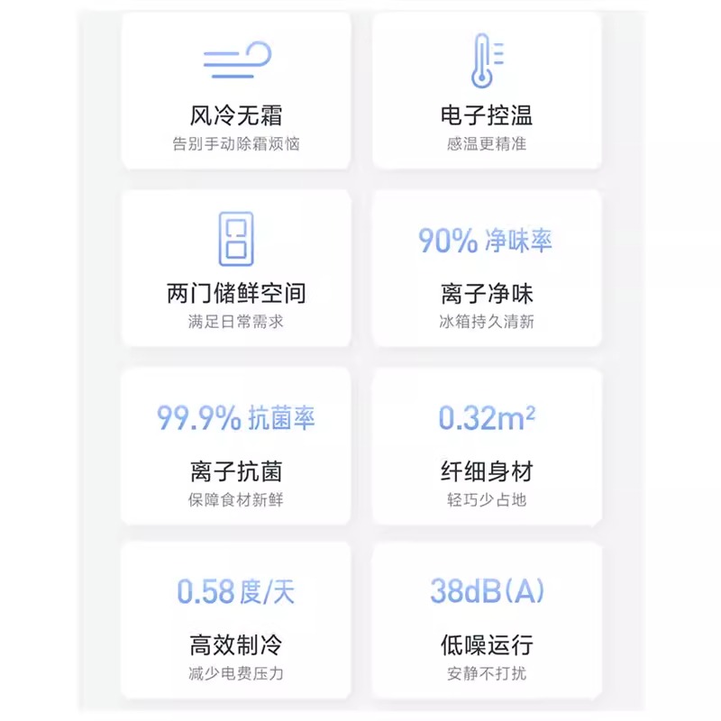 小米冰箱186L双开门风冷无霜家用租房宿舍冷藏省电米家冰箱216 - 图2