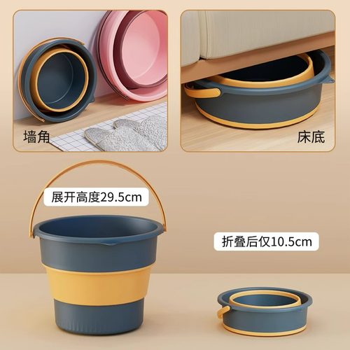 折叠水桶户外钓鱼桶大小号车载旅行洗车桶家用便携式加厚塑料手提-图1
