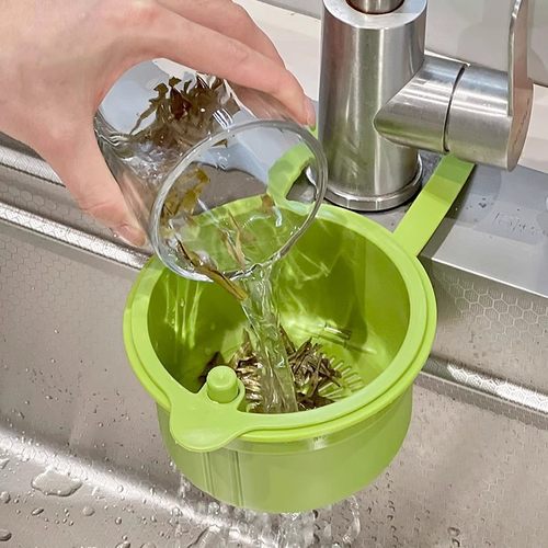 水槽沥水篮挂袋水龙头洗碗海绵收纳置物架厨房用品水池免打孔挂篮 - 图1