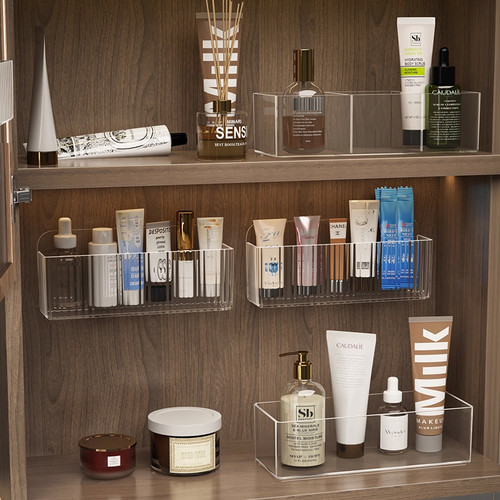 镜柜收纳盒浴室柜内置物架门后空间神器壁挂卫生间化妆品口红架子 - 图1