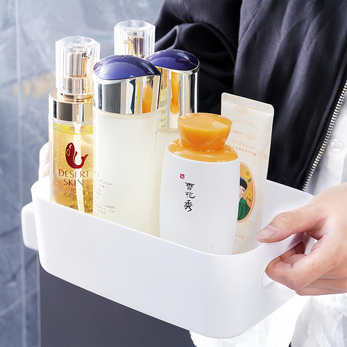 收纳盒桌面零食杂物化妆品小型塑料储物筐宿舍厨房长方形整理盒子 - 图2