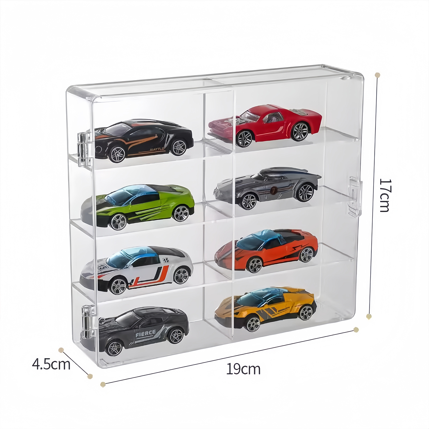 手办展示盒合金车模型亚克力收纳盒玩具仿真车整理盒可叠加展示架 - 图3