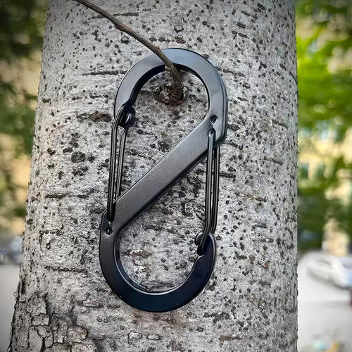 户外S型铝合金挂扣多功能8字扣登山扣快挂钥匙扣挂钩水壶扣背包扣 - 图2