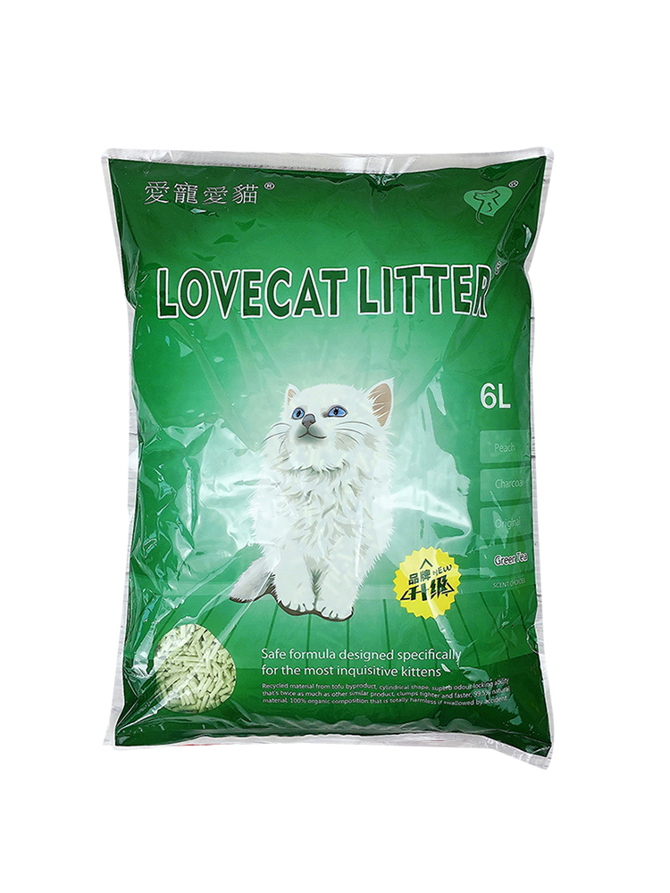 lovecat猫砂豆腐砂绿茶原味豆腐结团除臭天然植物青竹猫砂猫沙 - 图3