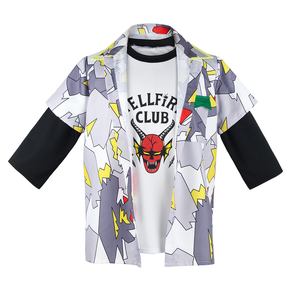 怪奇物语4cos服 Stranger Things S4地狱火俱乐部T恤达第四季现货 - 图2