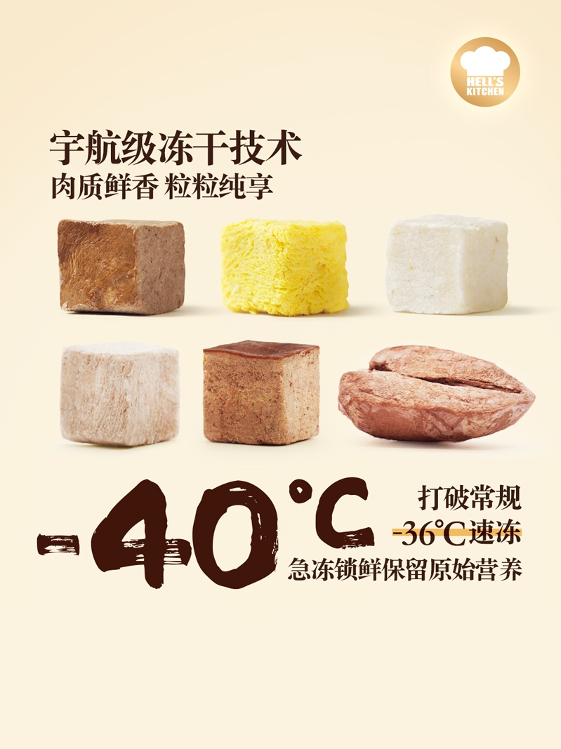 【新品】地狱厨房大满足特选鸡鸭肉混合冻干磨牙营养猫零食100g*1-图2