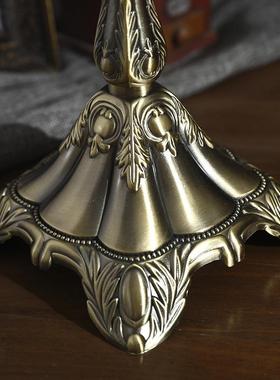 青铜复古烛台金属三头五头烛台酒店婚庆烛台西餐烛光晚餐装饰摆件