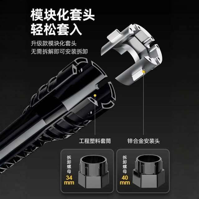 Multifunctional sink bathroom wrench black gold upgraded and hardened