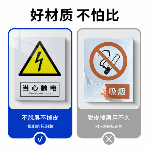 新国标安全标识牌铝板2026安全警示牌禁止吸烟严禁烟火提示牌消防标识铝制工地工厂车间有电危险标志牌定制做 - 图1