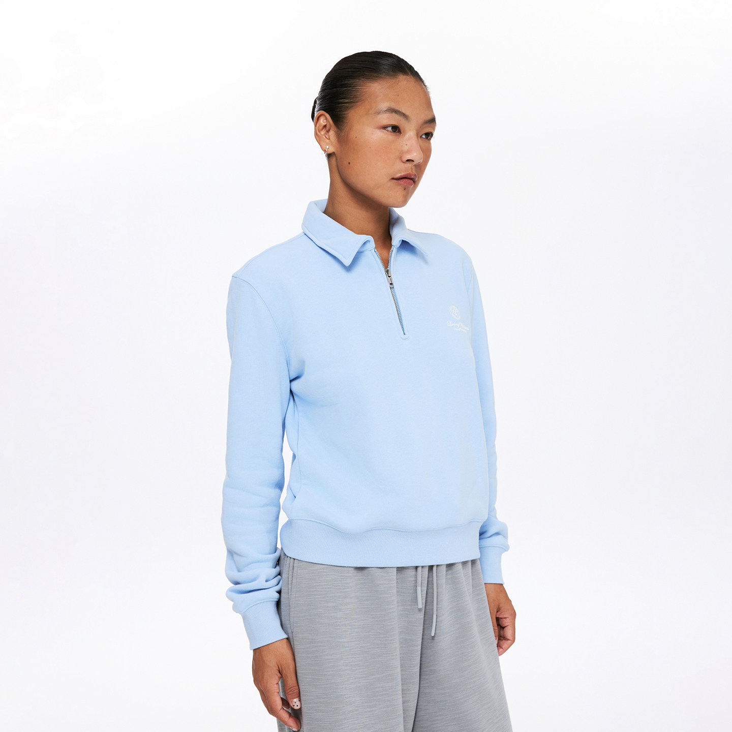 oneup半拉链短款卫衣外套女秋季小个子宽松长袖美式翻领polo衫,淘宝优惠券,粉丝福利购,淘宝优惠卷