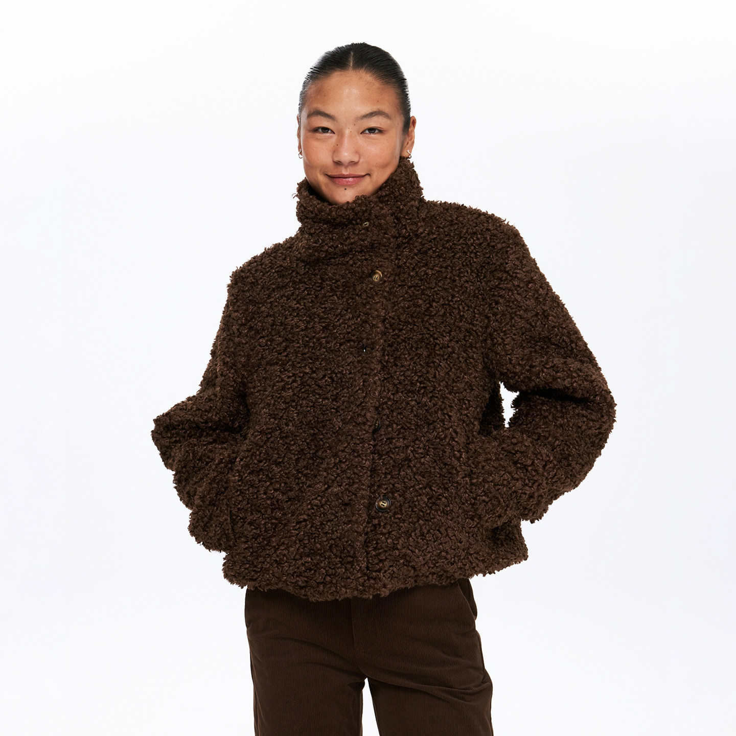 oneup复古双面穿灯芯绒羊羔毛短款立领外套女冬季宽松美拉德上衣,淘宝优惠券,粉丝福利购,淘宝优惠卷