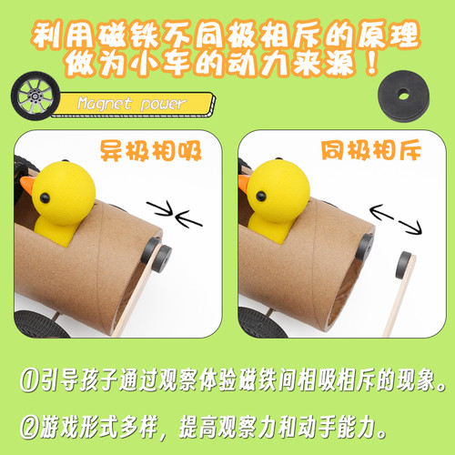 幼儿园科学区区角自制教玩具材料磁力儿童创意手工科技制作小发明 - 图0