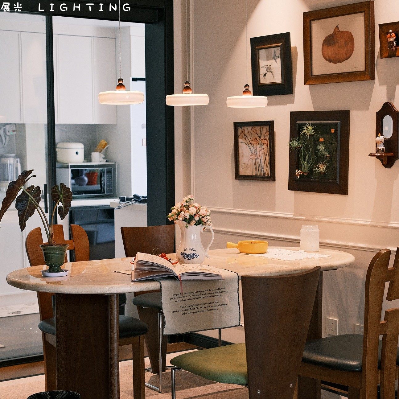 中古风香槟三头餐厅吊灯简约现代奶油餐桌岛台饭厅吧台灯新款主灯,淘宝优惠券,粉丝福利购,淘宝优惠卷