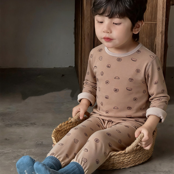 Children's Thermal Thermal Underwear Comfortable Velvet Frame Set