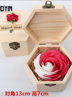 wooden box rose soap flower gift box valentine's day men